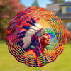 Colorful Native American Old Chief Wind Spinner 022