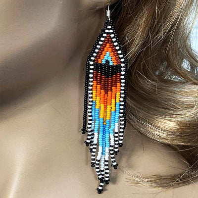 SALE 30% OFF - Sun Multi-Color Hook Beaded Handmade Earrings For Women