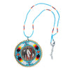 SALE 30% OFF - Native Flag Feathers Handmade Glass Beaded Patch Necklace Pendant