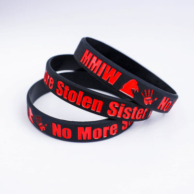 SALE 30% OFF - MMIW No More Stolen Sisters Silicone Wristband - Debossed Color V001