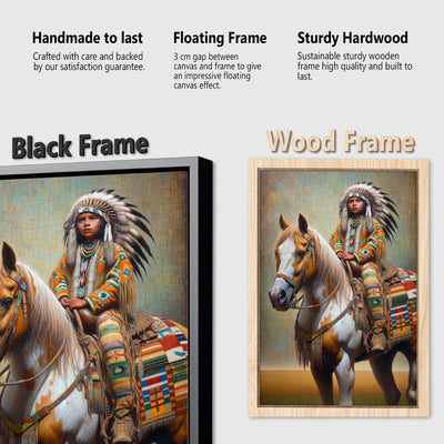 Custom Native American Child And The Horse Photo Canvas Art Gift Home Decor