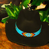 SALE 30% OFF - Turquoise Blue Red Black man’s Symbol Beadwork Cowboy Hat Band Waist Belt IBL