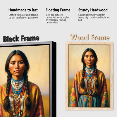 Custom Native American Women Standing Photo Canvas Art Gift Home Decor