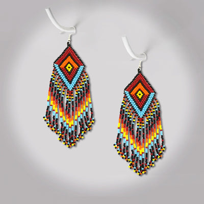 SALE 30% OFF - Native Style Multi-Color Long Beaded Handmade Earrings For Women