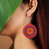 SALE 30% OFF - Cute Round Red Beaded Handmade Earrings For Women