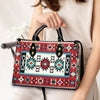 Geometric Red Pattern Leather Handbag WCS047