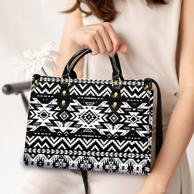 Black Pattern Native Leather Handbag WCS012