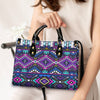 Purple Tribe Pattern Leather Handbag WCS025