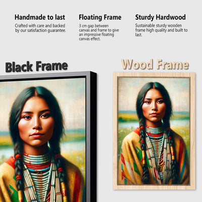 Custom Native American Women Portrait Photo Canvas Art Gift Home Decor