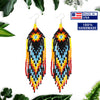 SALE 30% OFF - Black Star Sun Beaded Handmade Earrings For Women