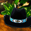 SALE 30% OFF - Blue White Red Yellow Seed Beaded Thunderbird Beadwork Cowboy Hat Band Belt IBL