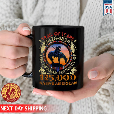 Trail Of Tears  Native American Shirt Man Ride Horse  Ceramic Coffee Mug