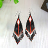 SALE 30% OFF -  Black Seed Bead Pattern Beaded Handmade Earrings For Women