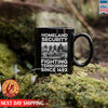 Native American Homeland Security Fighting Terrorism Since  Four Man Fighting Ceramic Coffee Mug