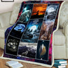 Native American Night Wolves Symbols Soft and Warm Fleece Blanket