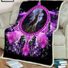 Native American Style Purple Wolf Dream Soft And Warm Fleece Blanket