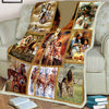 Native American Style Indigenous Family Soft and Warm Fleece Blanket