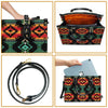 Native American Patterns Black Red Leather Handbag WCS007