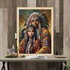 Custom Native American Couple Standing Photo Canvas Art Gift Home Decor