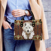 White Wolf With Headress Feathers Leather Handbag WCS021