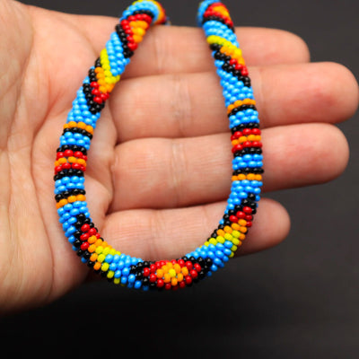 SALE 30% OFF - Inspired Beaded Handmade Necklace Unisex With Native American Style