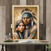 Custom Native American Couple Portrait Photo Canvas Art Gift Home Decor