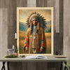 Custom Native American Chief Standing Portrait Photo Canvas Art Gift Home Decor