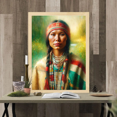 Custom Native American Women Portrait Photo Canvas Art Gift Home Decor