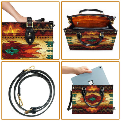 United Tribes Brown Design Native American Leather Handbag WCS008