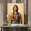 Custom Native American Women Standing Photo Canvas Art Gift Home Decor