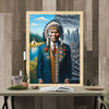 Custom Modern Native American Chief Standing Portrait Photo Canvas Art Gift Home Decor