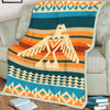 Native American Style Colorful Border Pattern Soft And Warm Fleece Blanket