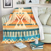 Native American Style Colorful Border Pattern Soft And Warm Fleece Blanket