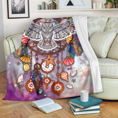 Native Owl Dreamcatcher Soft And Warm Fleece Blanket Native American Style