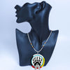 SALE 30% OFF - Bear Paw Handmade Beaded Wire Necklace Pendant Unisex With Native American Style