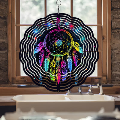 Colorful Native American Galaxy Dreamcatcher Wind Spinner