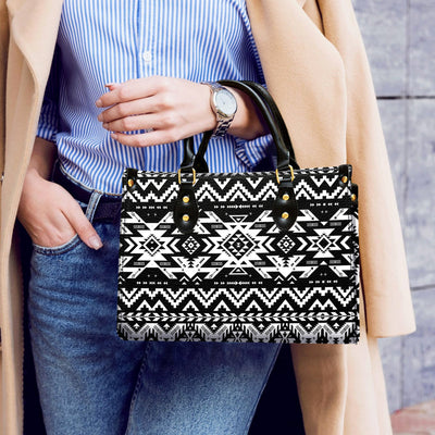 Black Pattern Native Leather Handbag WCS012