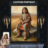 Custom Native American Child Photo Canvas Art Gift Home Decor