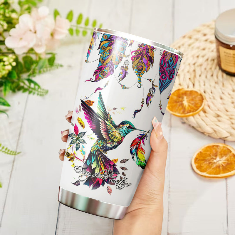 Native American Hummingbird Tumbler Stainless Steel Drinking Cup