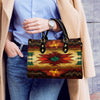 United Tribes Brown Design Native American Leather Handbag WCS008