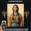 Custom Native American Women Standing Photo Canvas Art Gift Home Decor