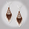 SALE 30% OFF - Seed Bead Brown Pattern Beaded Handmade Earrings For Women