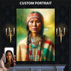 Custom Native American Women Portrait Photo Canvas Art Gift Home Decor