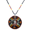 SALE 30% OFF - Native Flag Sunburst Handmade Beaded Wire Necklace Pendant Unisex With Native American Style