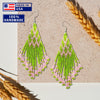 SALE 30% OFF -  Olive Green Seed Beaded Handmade Earrings For Women