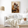 Custom Native American Couple Standing Photo Canvas Art Gift Home Decor