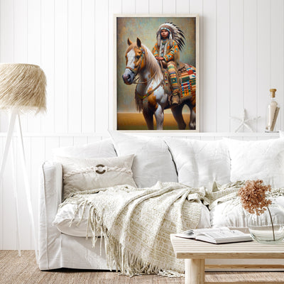 Custom Native American Child And The Horse Photo Canvas Art Gift Home Decor