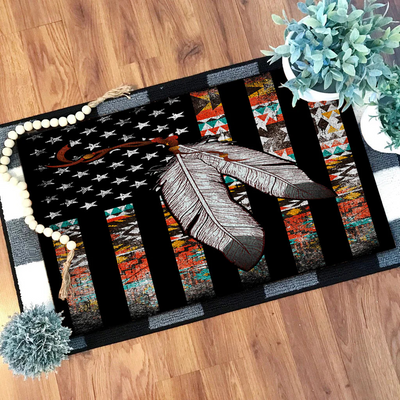 Flag Feather Native Doormat