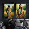 Custom Native American Women Standing Photo Canvas Art Gift Home Decor