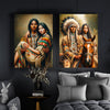 Custom Native American Couple And the Horse Photo Canvas Art Gift Home Decor